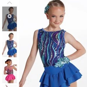 Weissman Colorful Kids Dance Costume with matching FB hair piece
